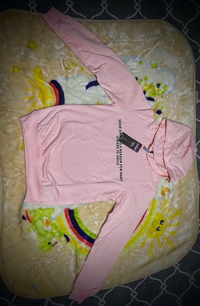 Pembe Kapüşonlu Uzun Kollu Sweatshirt - Görsel 2