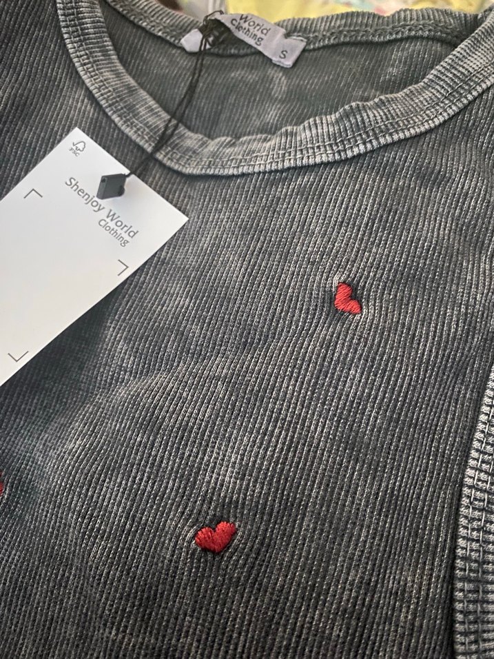 Düğmeli Gri Kadın Kolsuz crop - Görsel 3