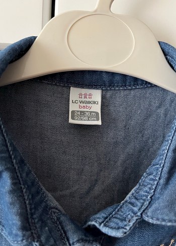 Kız Çocuk Kot Elbise Kelebek Detaylı - Görsel 2