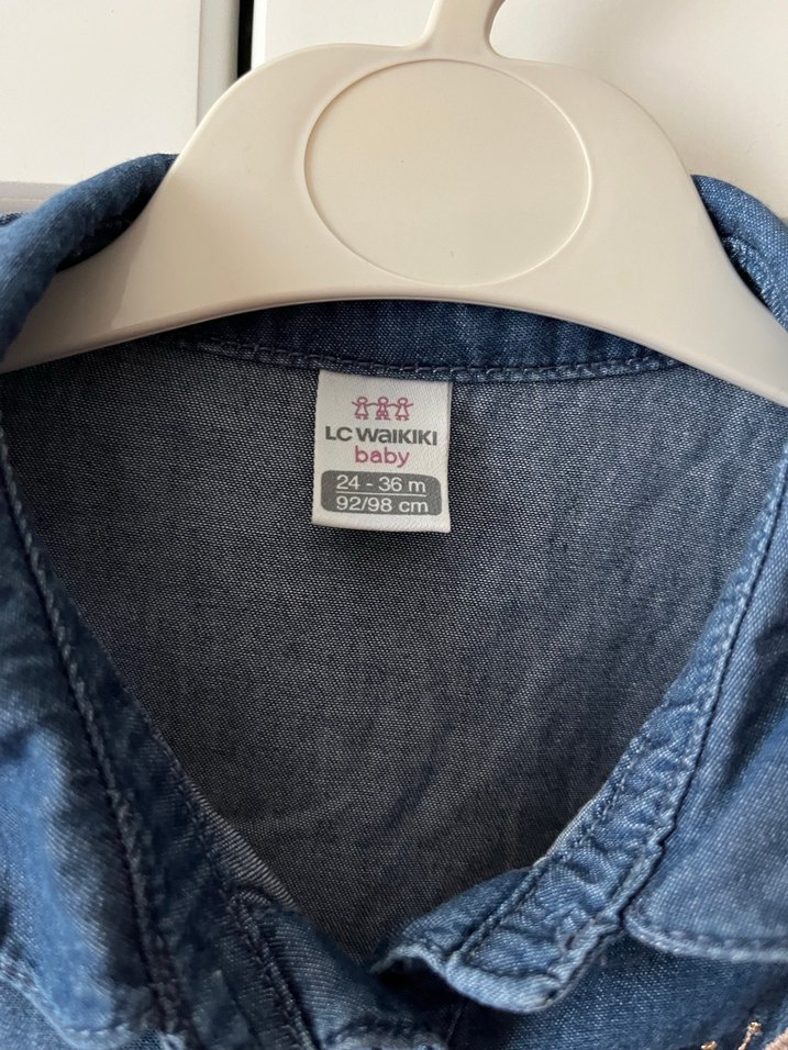 Kız Çocuk Kot Elbise Kelebek Detaylı - Görsel 2