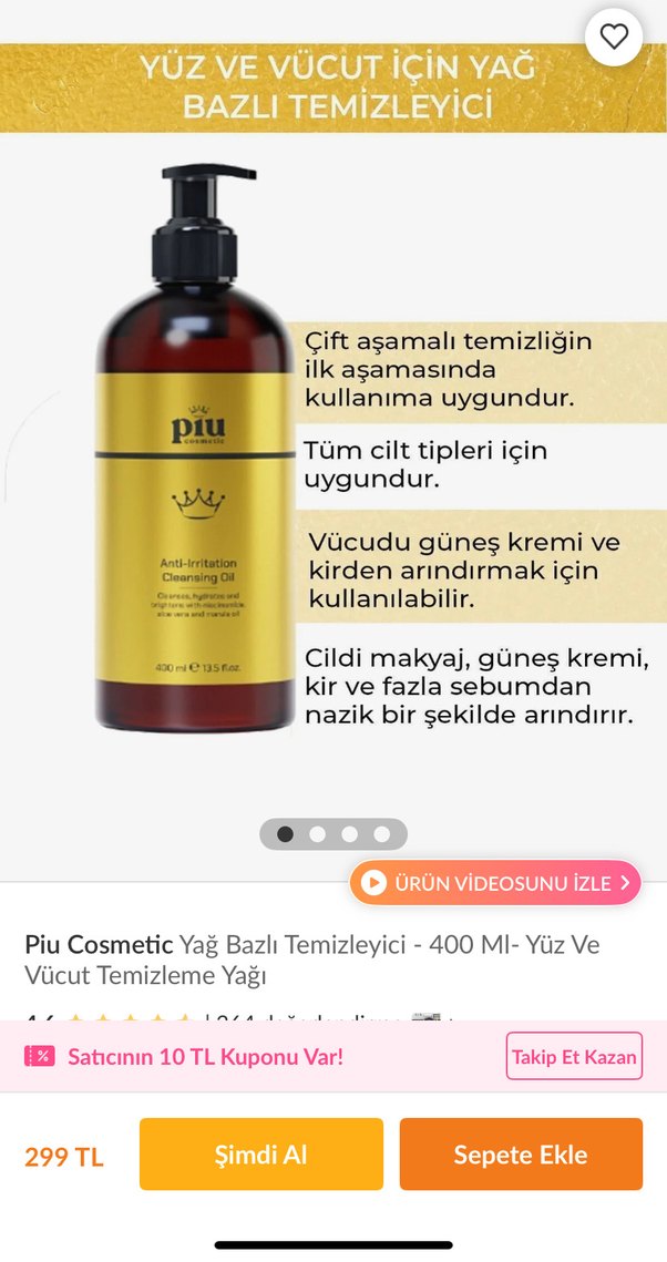 Piu Cosmetic Yağ Bazlı Temizleyici 400 ml - Görsel 2