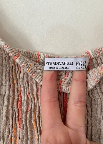 xs Beden STRADİVARİUS Bej Renkli Bohem Mini Elbise