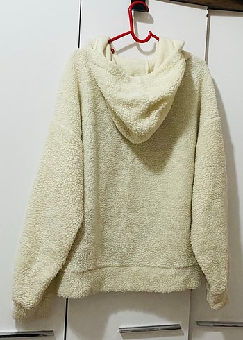 m Beden KOTON Bej Kapüşonlu Peluş Sweatshirt