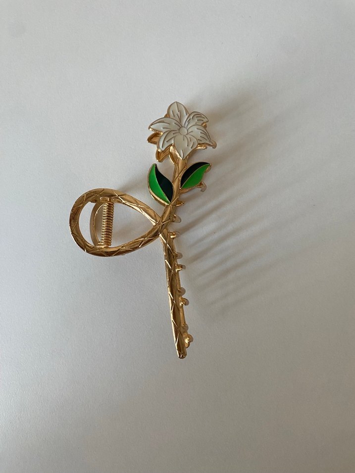 Beyaz Çiçekli Saç Tokası - Görsel 4