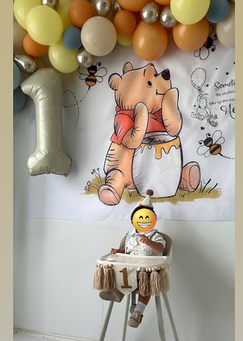 Bej 1 Yaş Doğum Günü Süsü Seti - Görsel 2