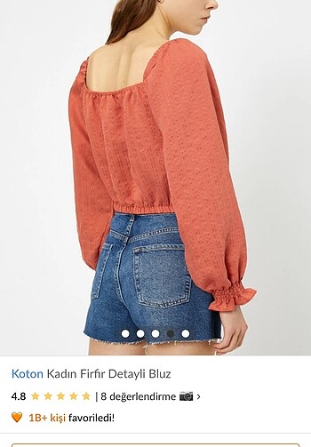 m Beden KOTON CROP BLUZ