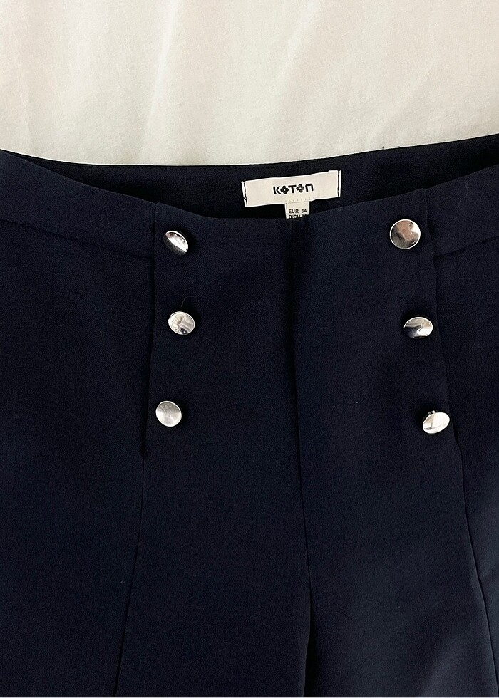 Koton Lacivert Kadın Cigarette Kumaş Pantolon - Görsel 2