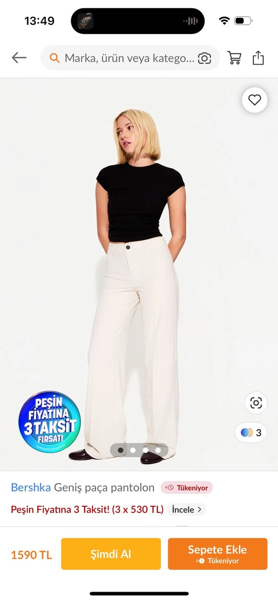 Bershka Siyah Pantolon - Görsel 2