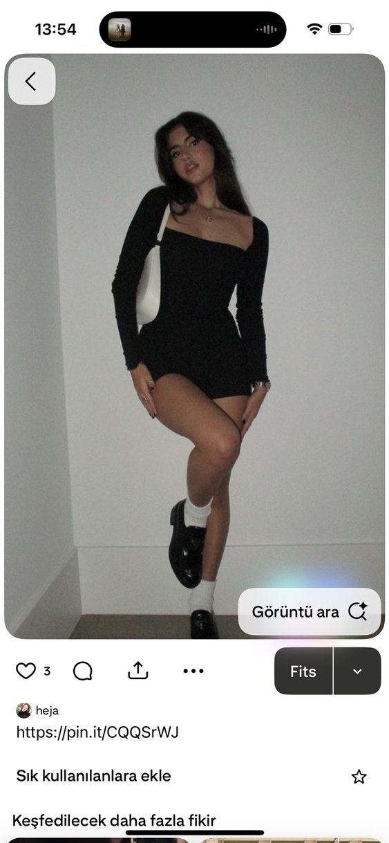 Siyah Uzun Kollu Mini Tulum - Görsel 4