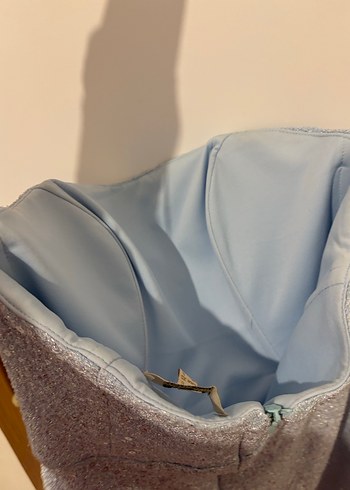 Mavi Straplez Mini Abiye Elbise - Görsel 8