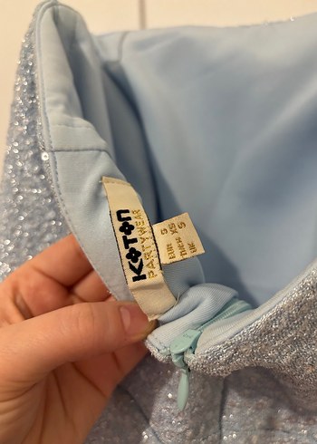 Mavi Straplez Mini Abiye Elbise - Görsel 7