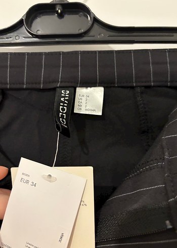 İspanyol paça  Çizgili Kadın Kumaş Pantolon - Görsel 5