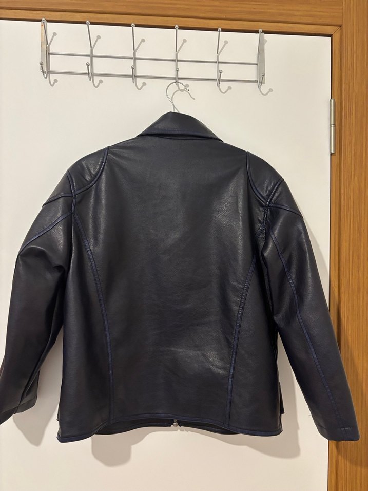 Mavi Kadın Deri Biker Ceket Stradivarius - Görsel 5