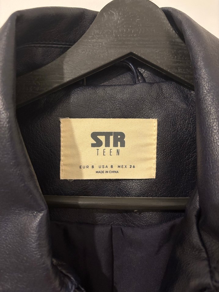 Mavi Kadın Deri Biker Ceket Stradivarius - Görsel 2