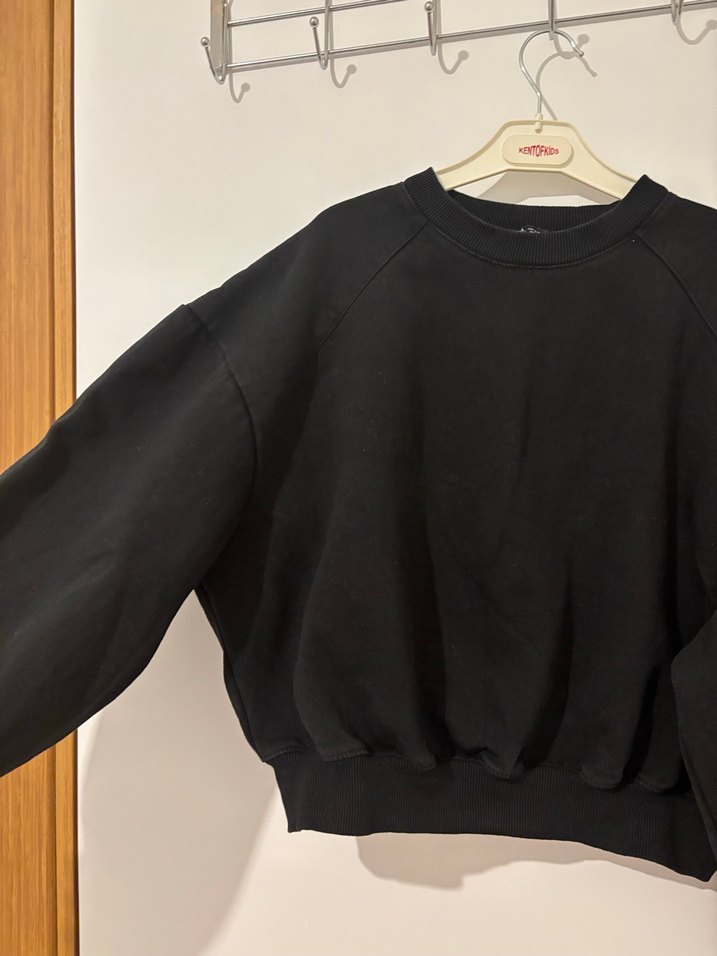 Zara Siyah Oversize Kadın Sweatshirt - Görsel 4