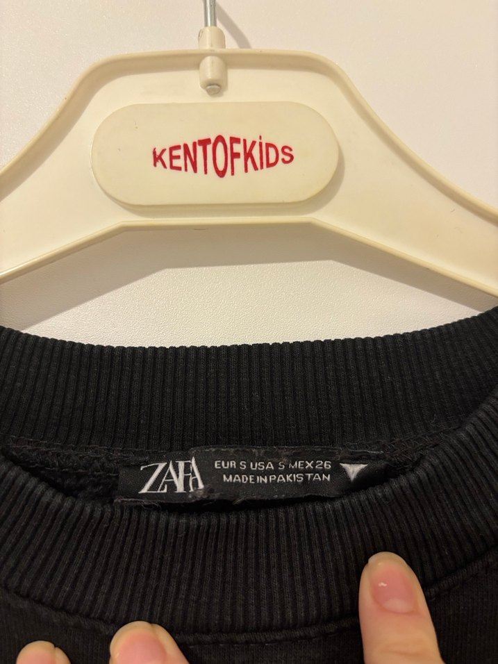 Zara Siyah Oversize Kadın Sweatshirt - Görsel 3