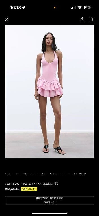 Zara mini pembe elbise