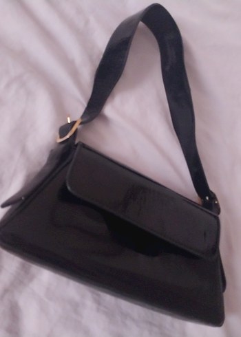 Klasik Siyah Deri Kadın Çanta - Görsel 2