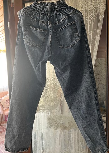 Mavi Beli Bol Kesim Kot Pantolon - Görsel 4