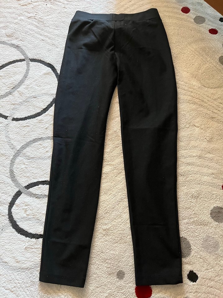 Kadın Siyah Regular Fit Kumaş tayt - Görsel 2