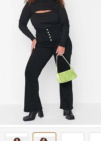 48 Beden siyah Renk Trendyol curve Kadın siyah pantolon 
