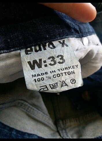 33 Beden mavi Renk Euro x Line Erkek jeans