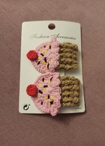 Tasarımcı Örgü cup cake çıt çıt toka