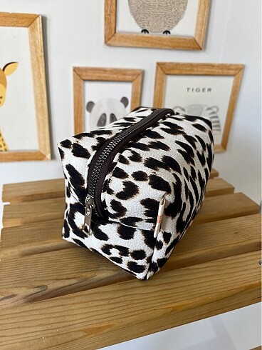 Leopar makyaj organizer çanta