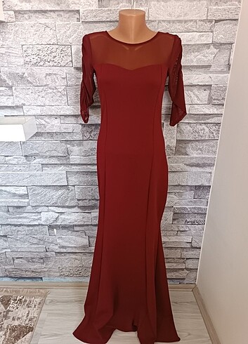 Bordo abiye  - Görsel 6