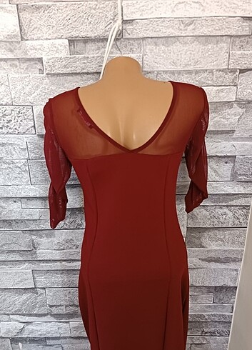 Bordo abiye  - Görsel 9