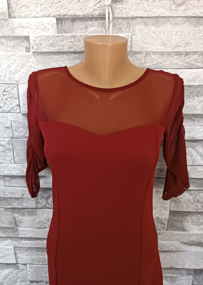 Bordo abiye  - Görsel 5