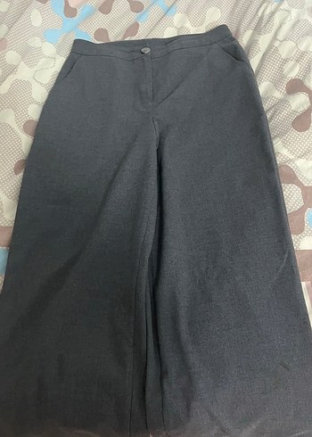 Gri Midi Kumaş Kadın Pantolon - Görsel 3