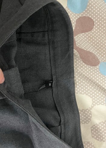 Gri Midi Kumaş Kadın Pantolon - Görsel 5