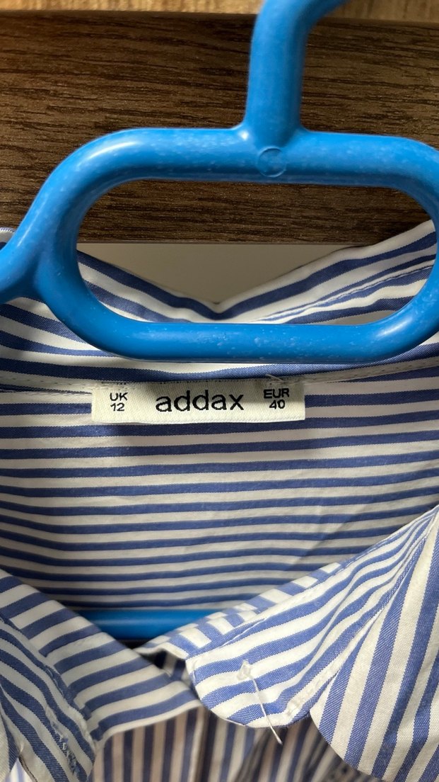 Gri Çizgili Düğmeli Kadın Gömlek - Görsel 3