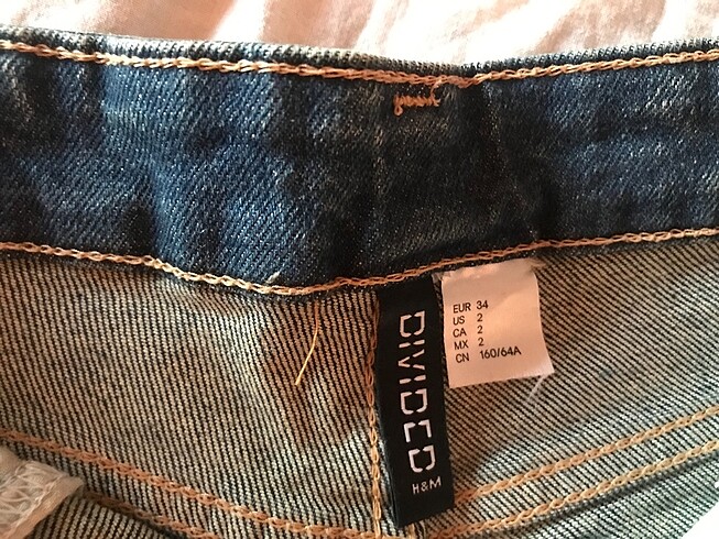 xs Beden gri Renk H&M Kot Mini Şort