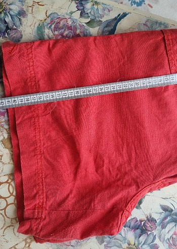 Diğer Düğmeli nar cicegı Keten Mini Kadın sort