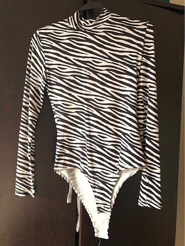 Zebra Desenli Bodysuit