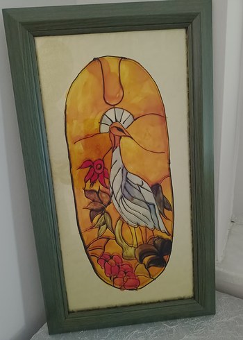 Diğer vitray çalışması Renkli Kuş Figürlü Tablo