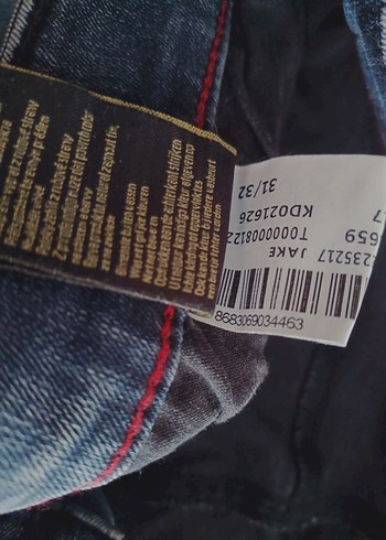 32 Beden mavi Renk erkek Mavi Denim Regular Fit Kot Pantolon