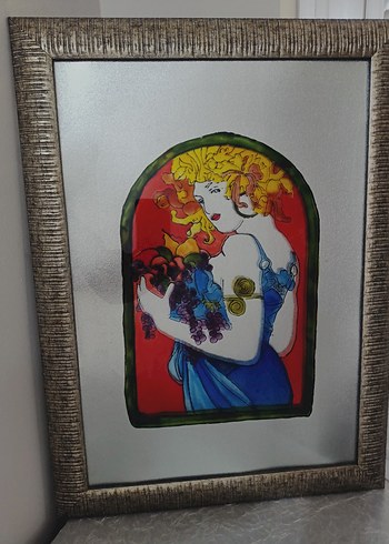 Diğer Çerçeveli Kadın Figürlü vitray Tablo