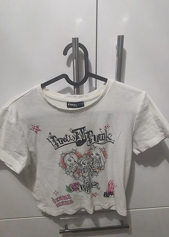 Cool Club Kızlar için Zincir Detaylı Rock Punk Tişört