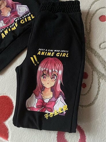 9 Yaş Beden Kız çocuk anime desenli eşofman takımı