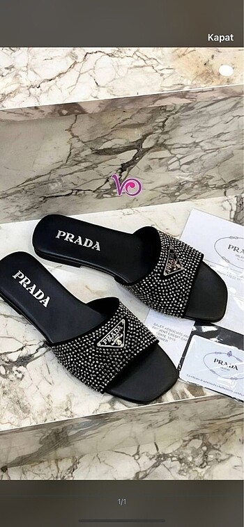 Prada taşlı terlik 37 no sıfır