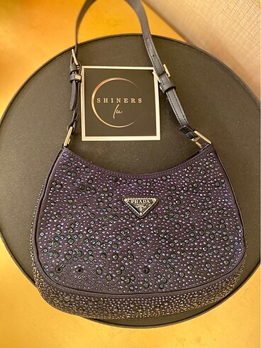  Beden lacivert Renk Prada cleo taşlı çanta sıfır lacivert