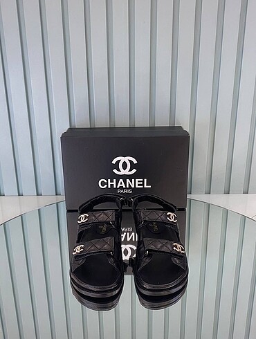 39 Beden siyah Renk Chanel sandalet sıfır ithal