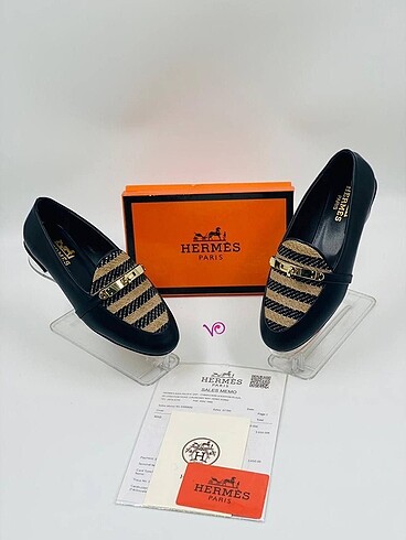 40 Beden siyah Renk hermes loafer babet sıfır