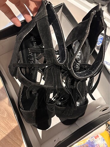 Süet topuklu ayakkabı - Görsel 2