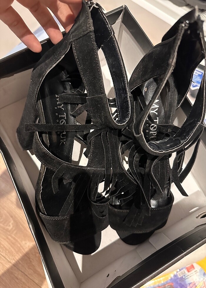 Süet topuklu ayakkabı - Görsel 2