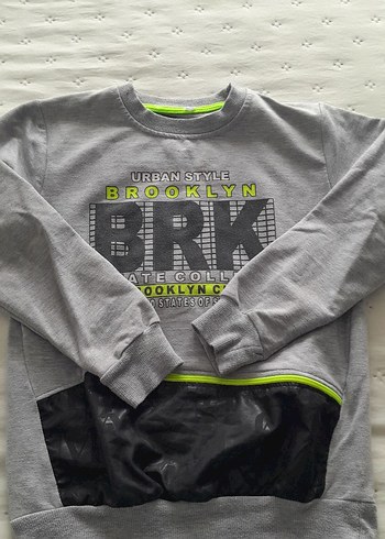 Gri Erkek Çocuk Sweatshirt Fermuarlı - Görsel 2