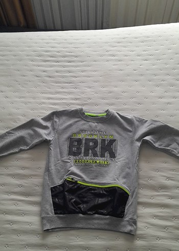 Gri Erkek Çocuk Sweatshirt Fermuarlı - Görsel 3